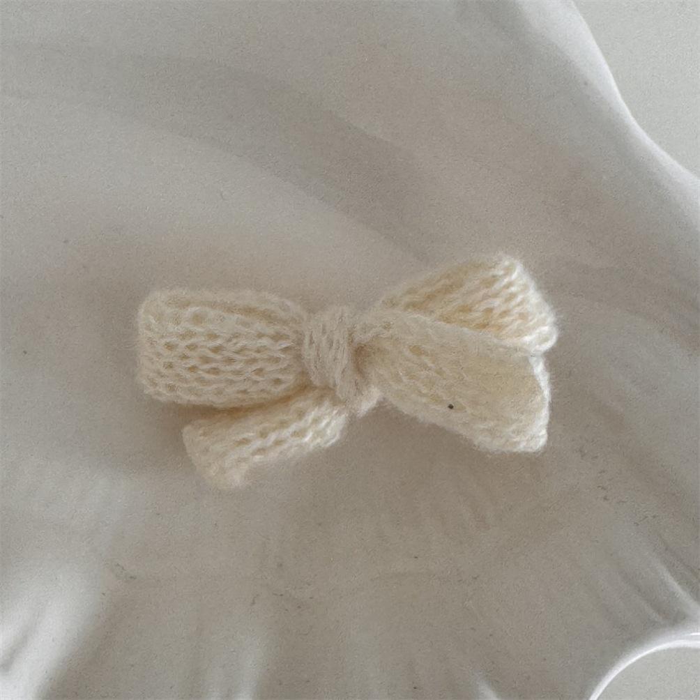 2Pcs/set Korean Winter Knit Bow Hair Clip Fashion Crochet Barrettes for Schoolgirl Cute Hair Accessories All-Match Headwear