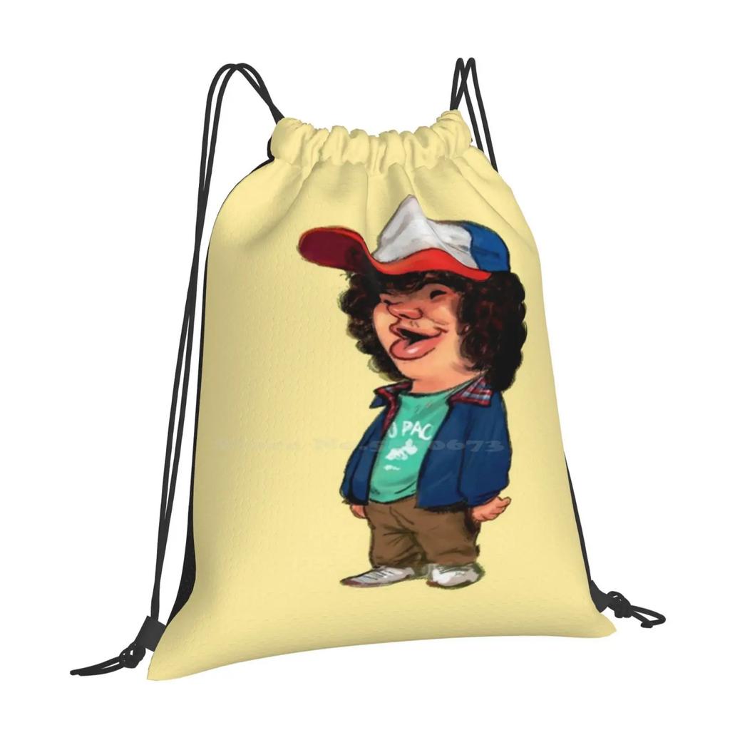 - Dustin Pattern Design Bag Student's Backpack Dustin Mike Eleven Lucas