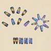 24 Pieces Halloween Nail Art Set Gothic Pumpkin Skeleton Detachable Artificial Nail ABS Material for Parties
