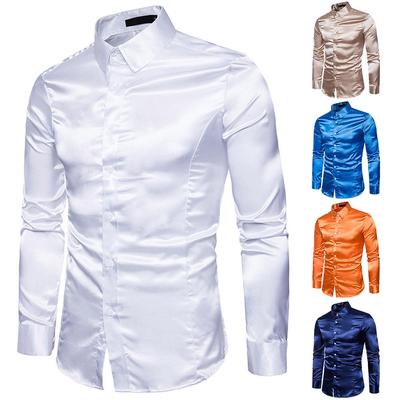 Boombooms Tops Men 'S Fashion Personality Casual Slim Long Sleeves Shirt Top Blouse