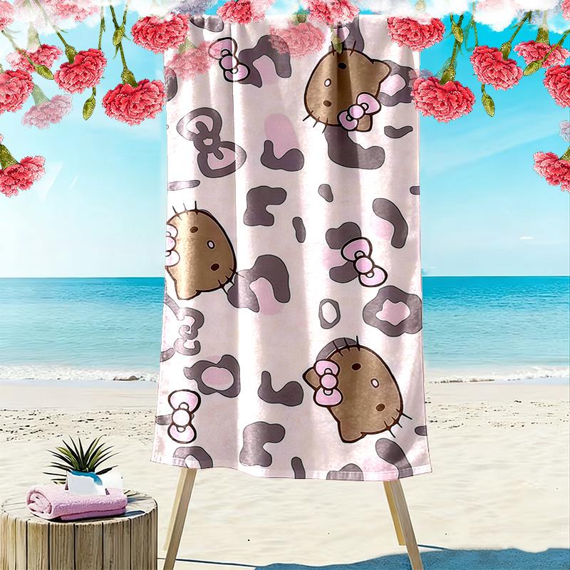 Hello Kitty2 Print Beach Towel, Large Soft Quick Dry Towel for Beach Camping Swimming