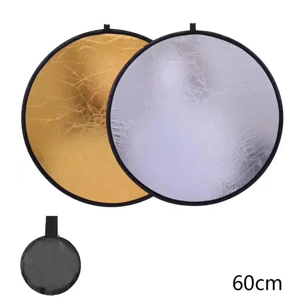 24" Reflector 5 in 1 30CM 60CM 80CM 110CM Silver White Gold Portable Collapsible Soft Light Round Photography for Studio 2 in 1