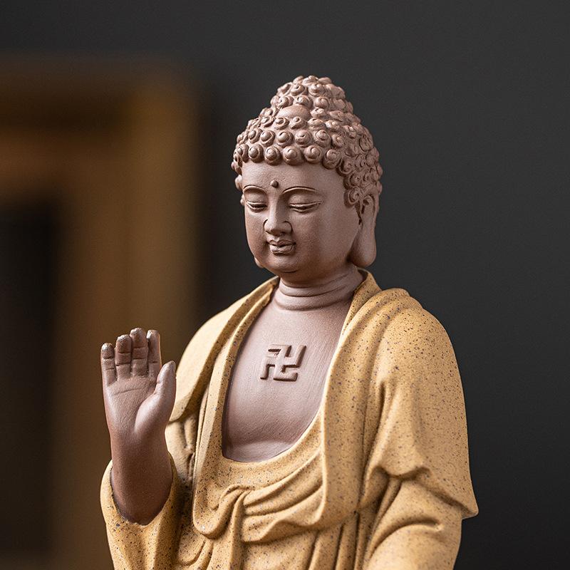 Ceramica Guanyin, Sakyamuni Ksitigarbha Bodhisattva Statua Figura Statue Cinese Statue di Buddha Casa Soggiorno Statue Feng Shui