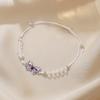 Butterfly braided bracelet, couple girlfriend beaded hand rope, alloy butterfly adjustable wax wire bracelet