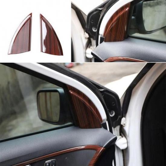 For Ford Explorer 2011 2012- A-Pillar Front Triangle Wood Grain Cover Trim