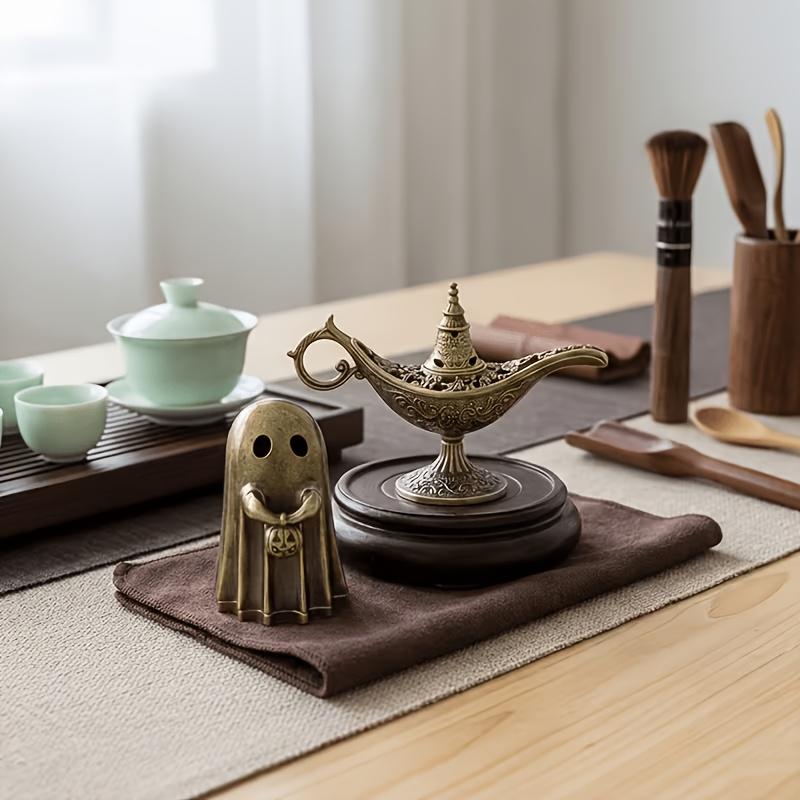 2pcs Ghost Handheld Pumpkin Incense Holder Vintage Metal Genie Lamp Shape Incense Holder |Home Yard Tabletop Decor 7