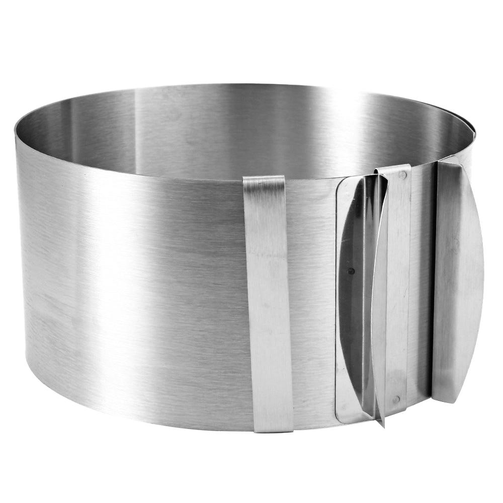 Justerbar Mousse Ring 3D Runde Kakeformer Rustfritt stål Bakeformer Kjøkken Dessertverktøy