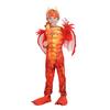 Kids Flame Dragon Rider Knight Jumpsuit Wing Mask Suit Cosplay Costume Boys Dinosaur Fire Breathing Dragon Halloween Costume