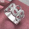 925 Sterling Silber AAA Zirkon Herz Exquisite Charme Mode Ring Schmuck