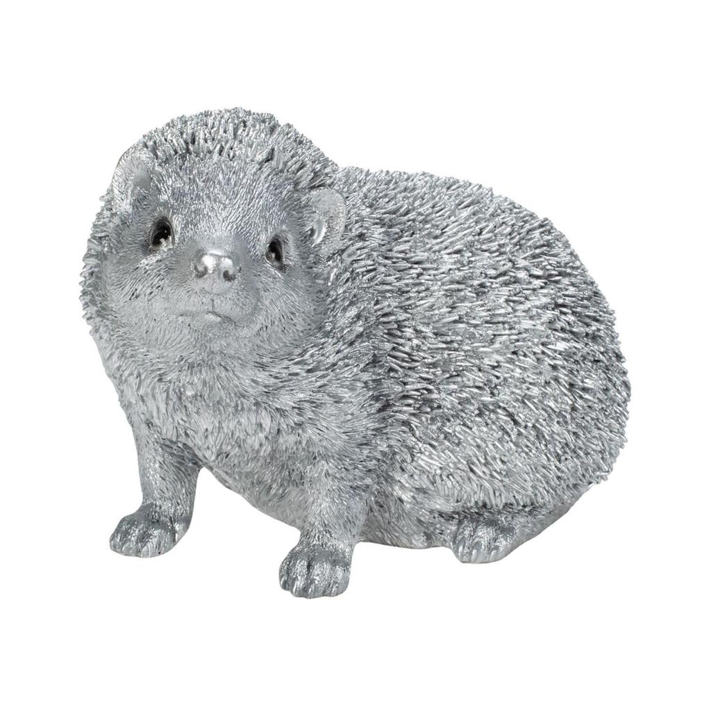 Woobia Vzhůru hledící ježek Stříbrný x x Panenka Figurka Ozdoba Zvíře Zahradní dekor Ježek 22.5 15.5 15.6cm H12490-13