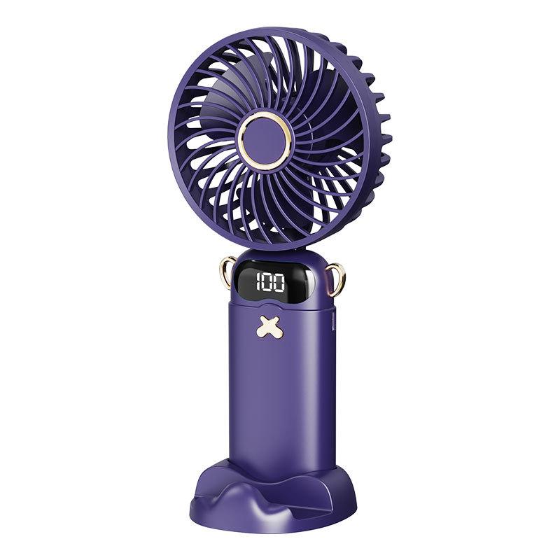 Portable Handheld Mini Fan 6 Speed 90° Foldable Fan LED Digital Display 3600mAh Rechargeable Cooling Fan for Outdoor Travel E