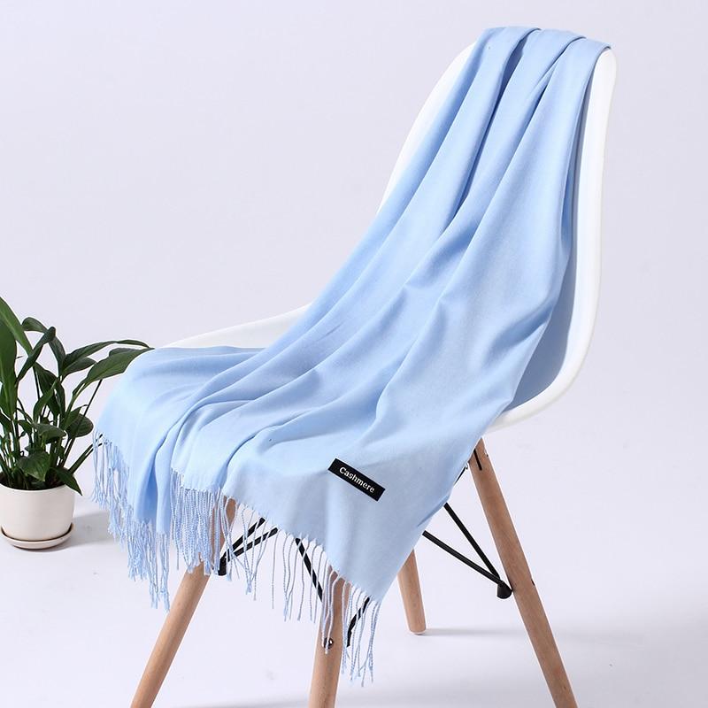 Frauen Feste Schal Kaschmir Gefühl Pashmina Schals Quaste Hijab Kopf Wraps Femme Dünne Frühling Winter Schals Foulard Bufanda