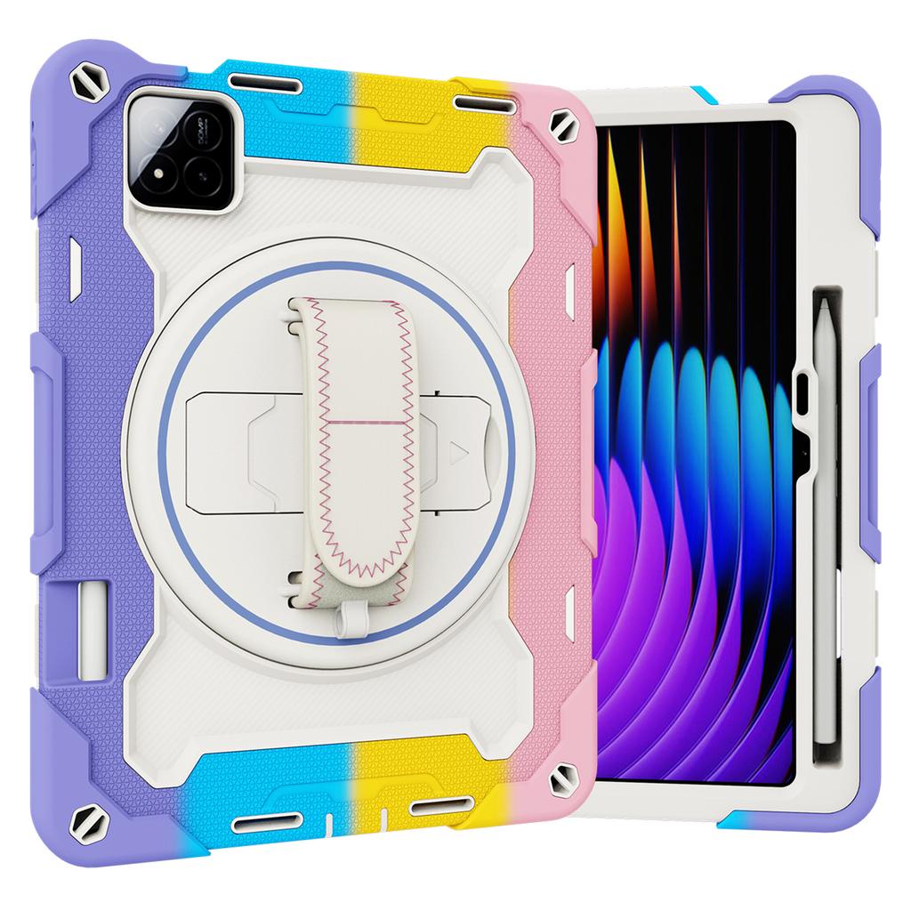 For Xiaomi Pad 7/Pad 7 Pro Kickstand Case Hand Strap PC+Silicone Tablet Cover with Pencil Holder