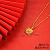 Vietnamese gold-plated necklace for women, long-lasting color, vintage heart-shaped imitation gold jewelry, copper alloy accessory, new clavicle