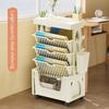 Mobile Storage Rack Shelf with Wheels Multi-Layer Organizer Bookshelf Table Sundry Storage Study Cabinet Kitchen Storage