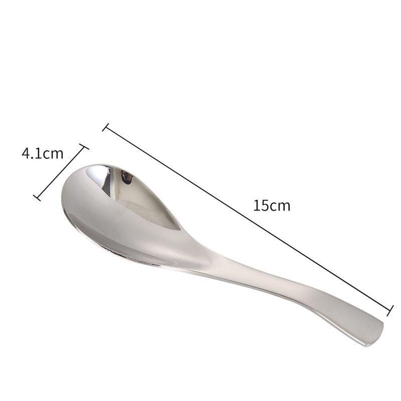 Stainless Steel Long-Handle Thickened Flat Spoon for Home, Hotel, or Restaurant