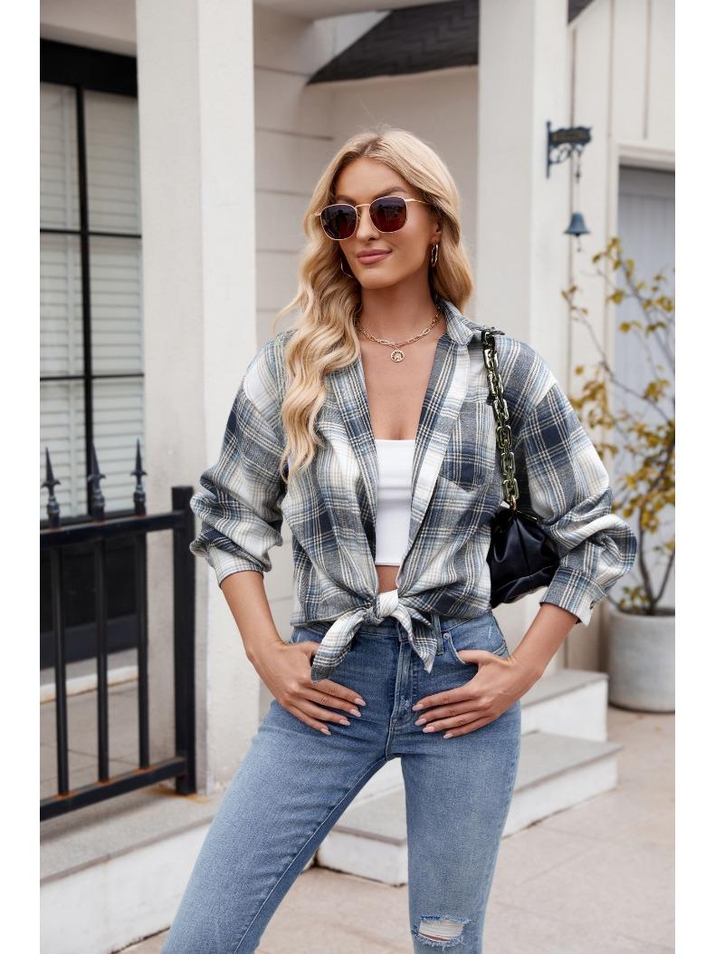 Женская клетчатая рубашка — фото 14