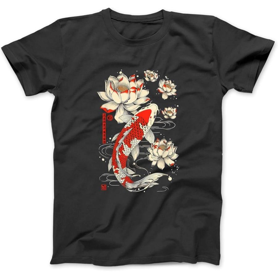 

Japanese Koi Fish Lotus Flowers Vintage Art Japan T-Shirt OCT Men s Women s, Longsleeve Sweatshirt Hoodie Black XXXXXL різнокольоровий