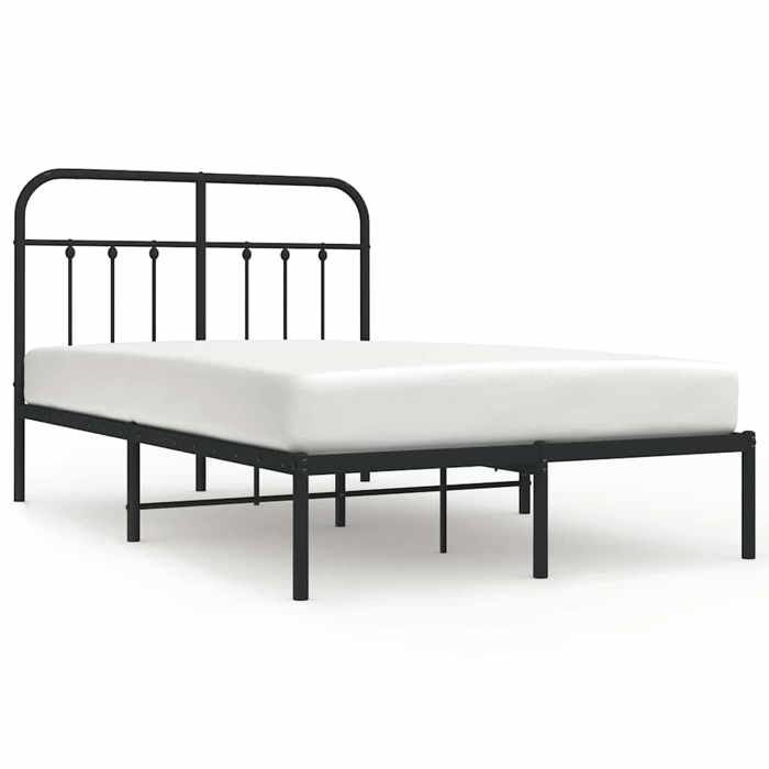 VidaXL Metal Bed Frame with Black Headboard 120x190 Cm 352575