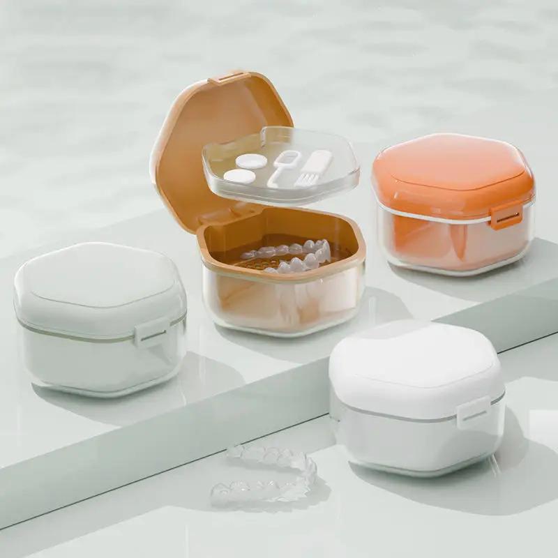 1Pc Orthodontic Retainer Braces Storage Soaking Box Invisible Teeth Denture Cleaning Tooth Storage Container Sealed Case