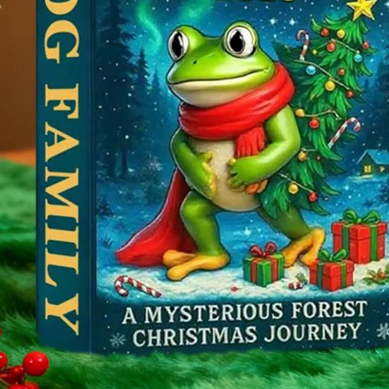 Frog Theme 2025 Christmas Advent Calendar 24 Day Countdown Box with 12 Acrylic Hanging Ornaments Xmas Tree Decorations