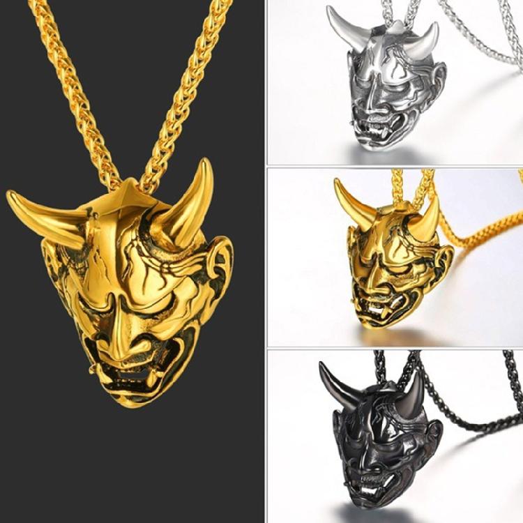 Fangs Demon for Head Pendant Necklace Hip-hop Pendant with Long Chain for Women