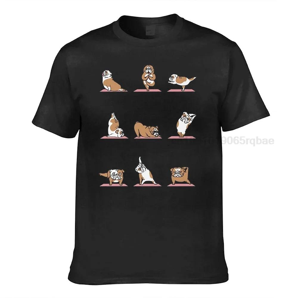 English Bulldog Yoga Funny Tshirts Top Top Tshirts Tops Tees Faddish Cotton Comfortable Funny Boy