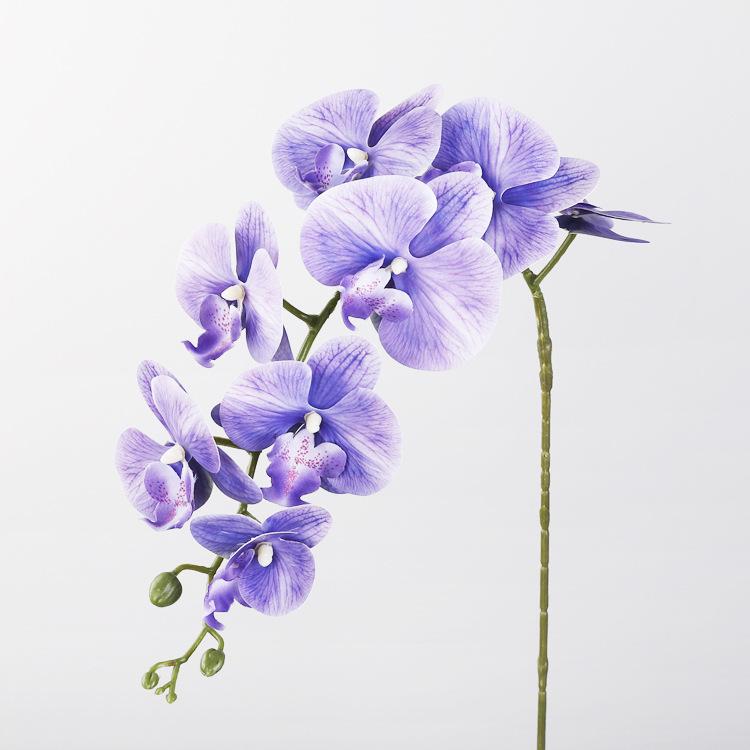 Simulated Phalaenopsis 3D printing 9-head film orchid indoor fake flower bouquet, decorative Phalaenopsis simulated flower