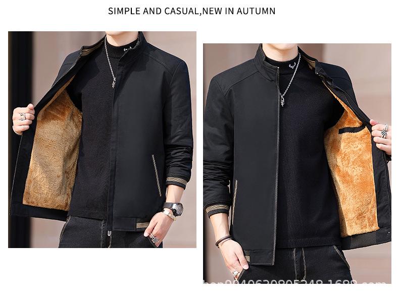 Men's Winter Business Casual Fleece-Lined Jacket - Middle-Aged Cotton Coat