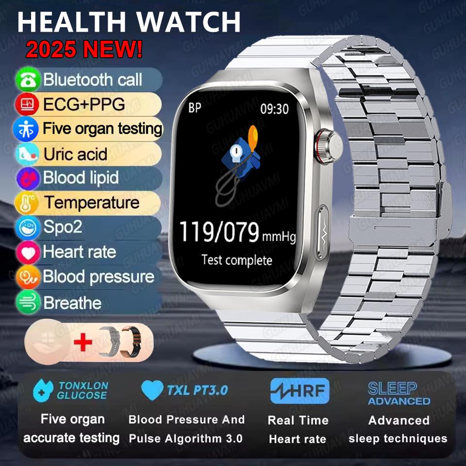 2025 New Smart Watch 2.04-inch AMOLED Screen Bluetooth Call IP68 Waterproof 650mA Sports Smartwatches Men Android Military-Grade
