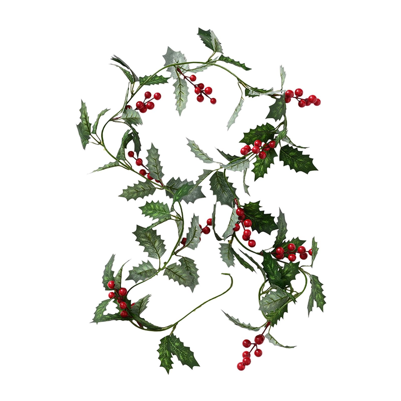 Artificial Christmas Vine Garland 200cm Green Leaves Wreaths Rustic DIY Artificial Rattan for Xmas Home Party Holiday Decoration