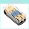 60a 1 Block Distribution Power In 2 Way Out Car Audio Splitter Copper Ground Fuse Holder