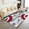 Contemporary Earthy Tone Themed Rug,Red Brown Beige Abstract Wave Non-Slip Floor Mat for Bedroom Living Room Office Decor Carpet