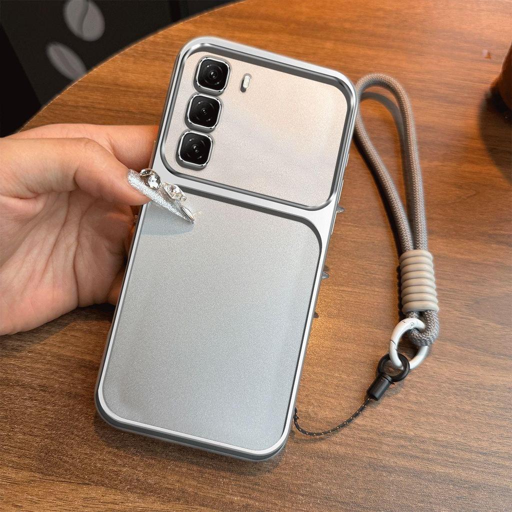 Luxury Big Window Phone Case with Lanyard for infinix HOT 60 5G,60 Pro,60 Pro+,50 5G 4G,50 Pro,50 Pro+ Premium Textured Casing