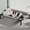 Breathable Raised Dog Bed Outdoor Cooling Pet Cot With L Shape Pillow Steel Frame Chew Resistant Washable For Medium Dog