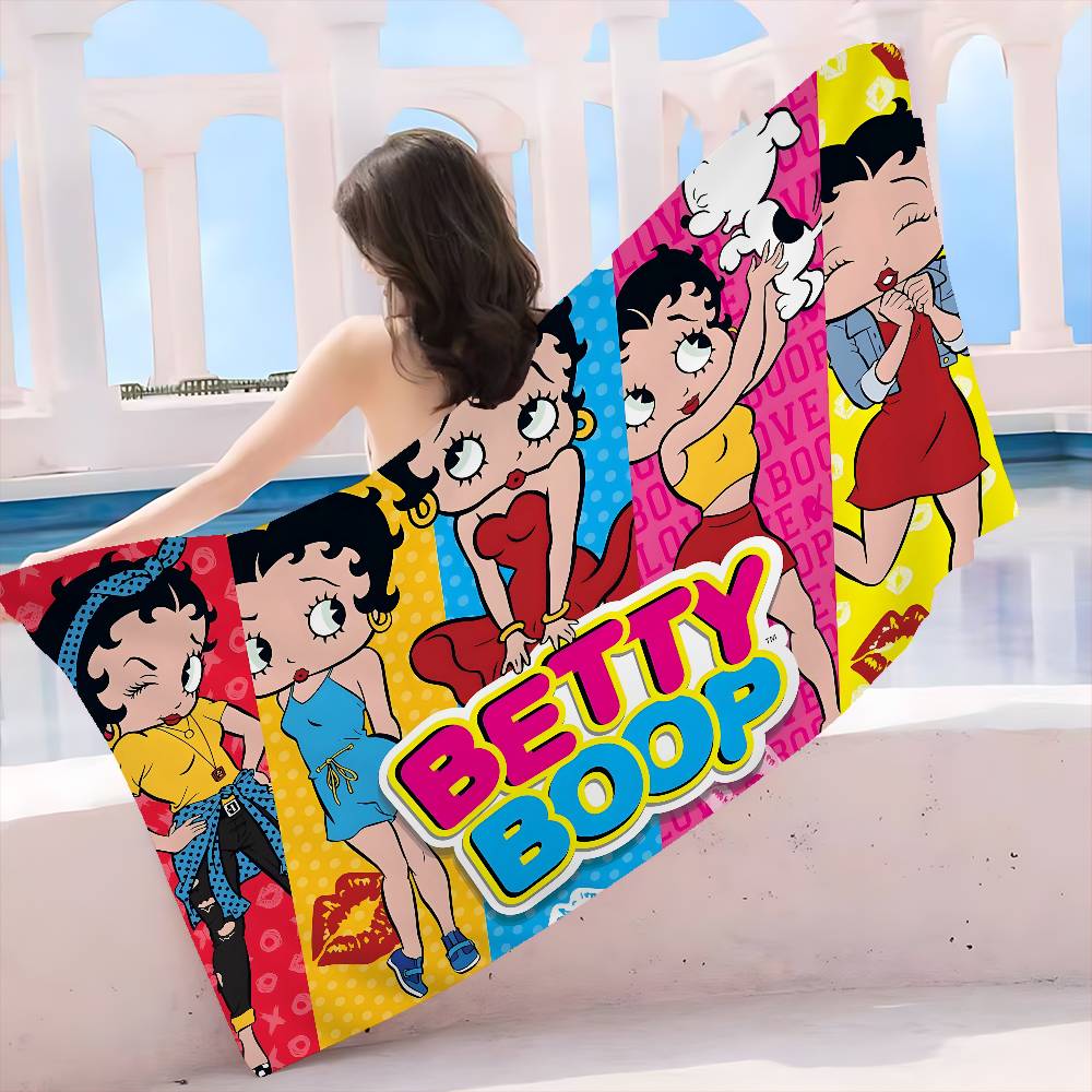 Anime B-Bettys B-Boops Microfiber Beach Towel Absorbent Quick Dry Soft Yoga Swimming Resort Mountain Climbing Towel