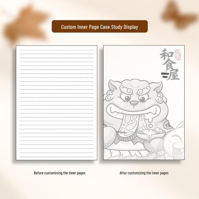 Custom Logo A5 Loose-Leaf Notebook - DIY Cover, High-Quality Printing, Lined Pages, Assorted Colors.
