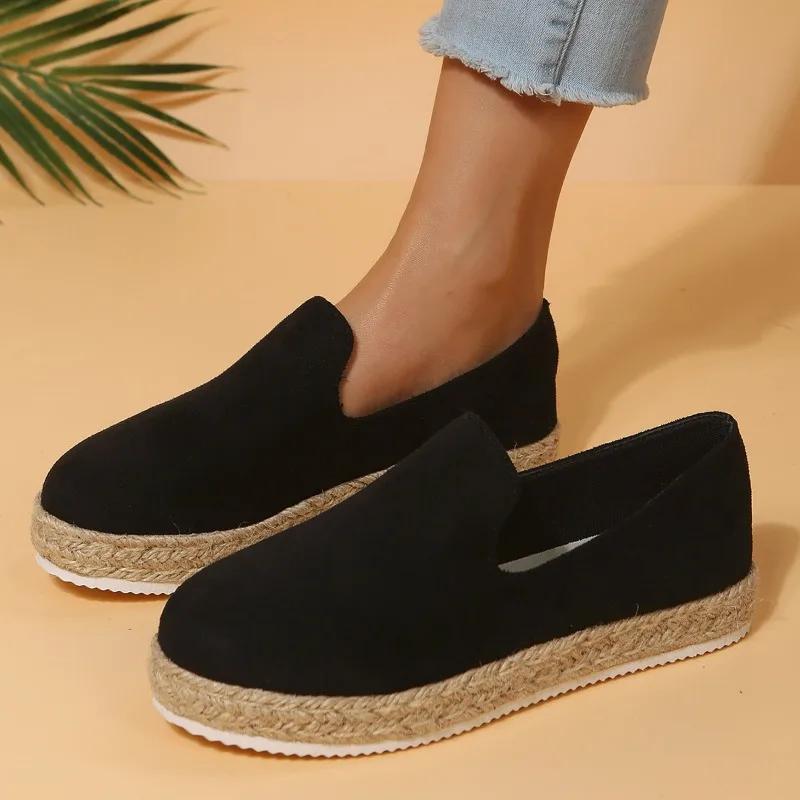 Модне жіноче взуття 2024 р. Високоякісне жіноче вулканізоване взуття без рукавів Осіннє взуття з круглим носком і леопардовим принтом на платформі Повсякденне взуття великих розмірів