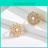 Trendy Pearl Studded Floral Scarf Ring Elegant Alloy Jewelry For Ladies