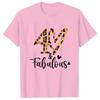 Women TShirt Th Birthday Crew Tshirt Friends Birthday Party Top Hello Leopard Graphic Print Shirt Aesthetic Streetwear Tee