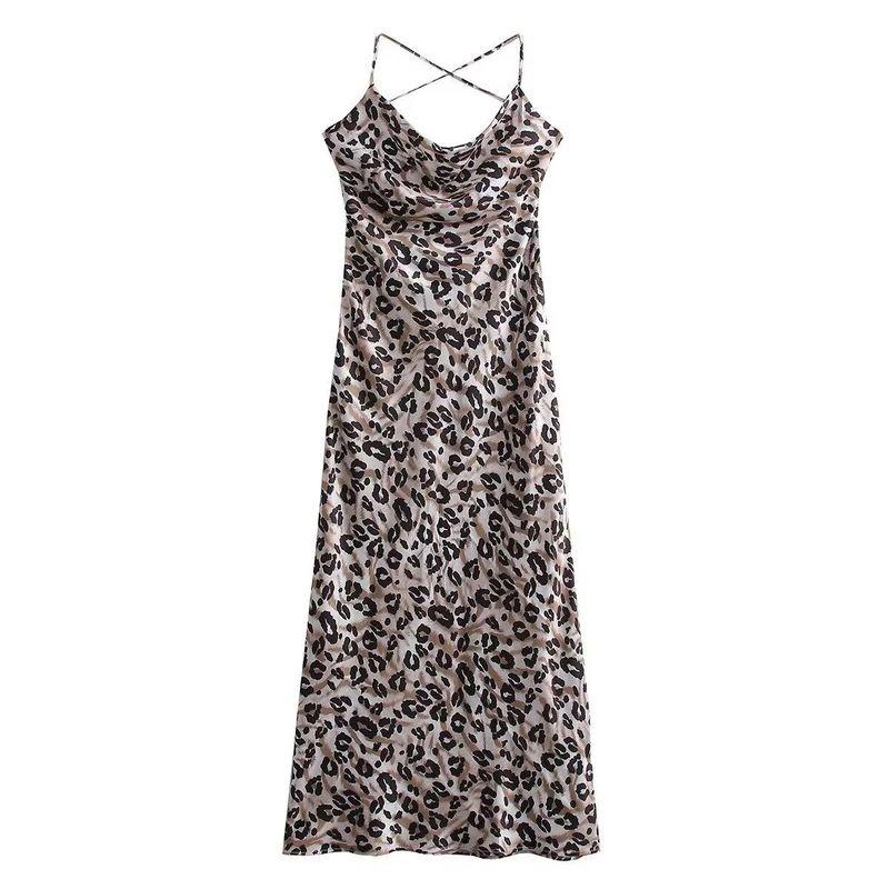 Jnleaog Spring New Arrival Women's Clothing Fashion Style French Fashion Design Open Back Swing Collar Sling Dress