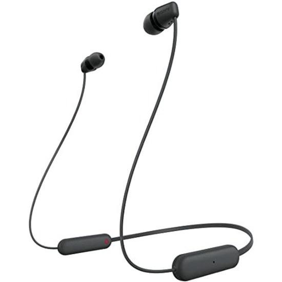 Sony Wireless Earphones WI-C100 Bluetooth compatible 25 hours stamina IPX4 water-resistant DSEE equipped Black BZ Small