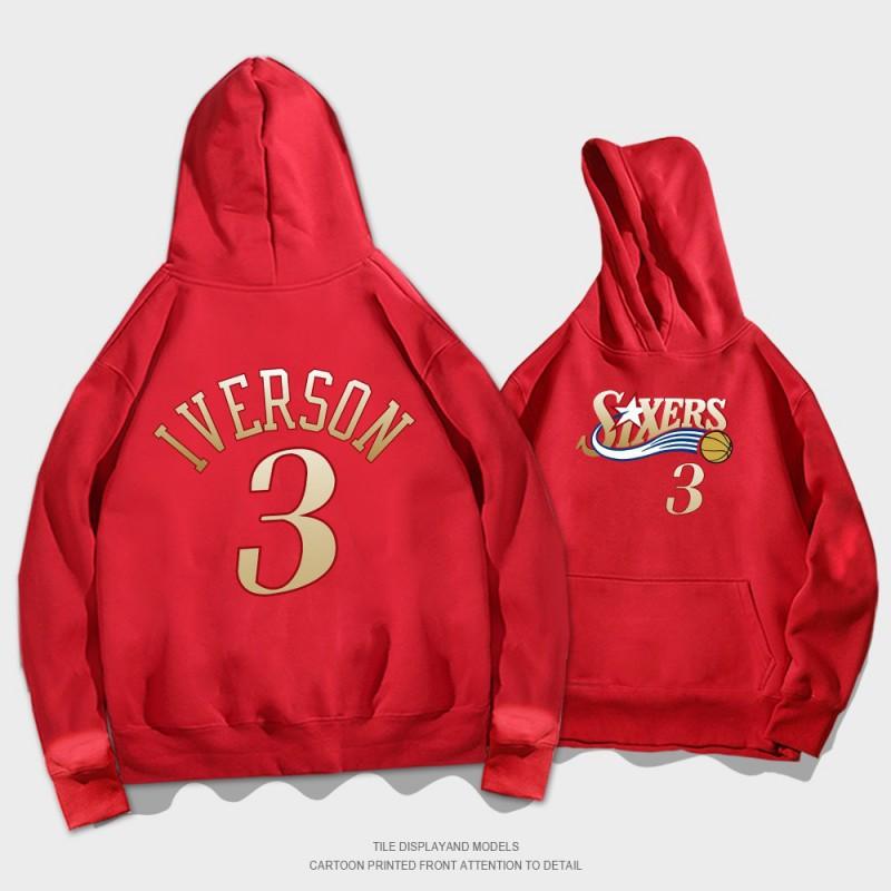 Mens Hooded Sweatshirt With Print Design Loose Fit Cotton Pullover Basketball Training Casual Wear