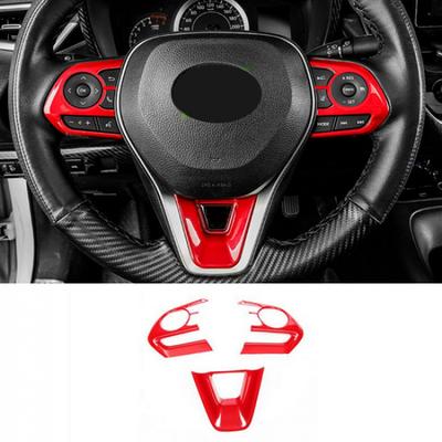 Red ABS Steering Wheel Decor Frame Trim For Toyota Corolla Cross -2025