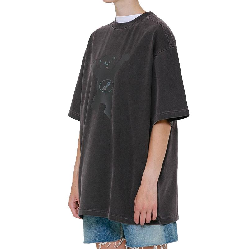We11done Teddy T-Shirt Charcoal Unisex Tops Grey WD-TT8-20-103-U-CH