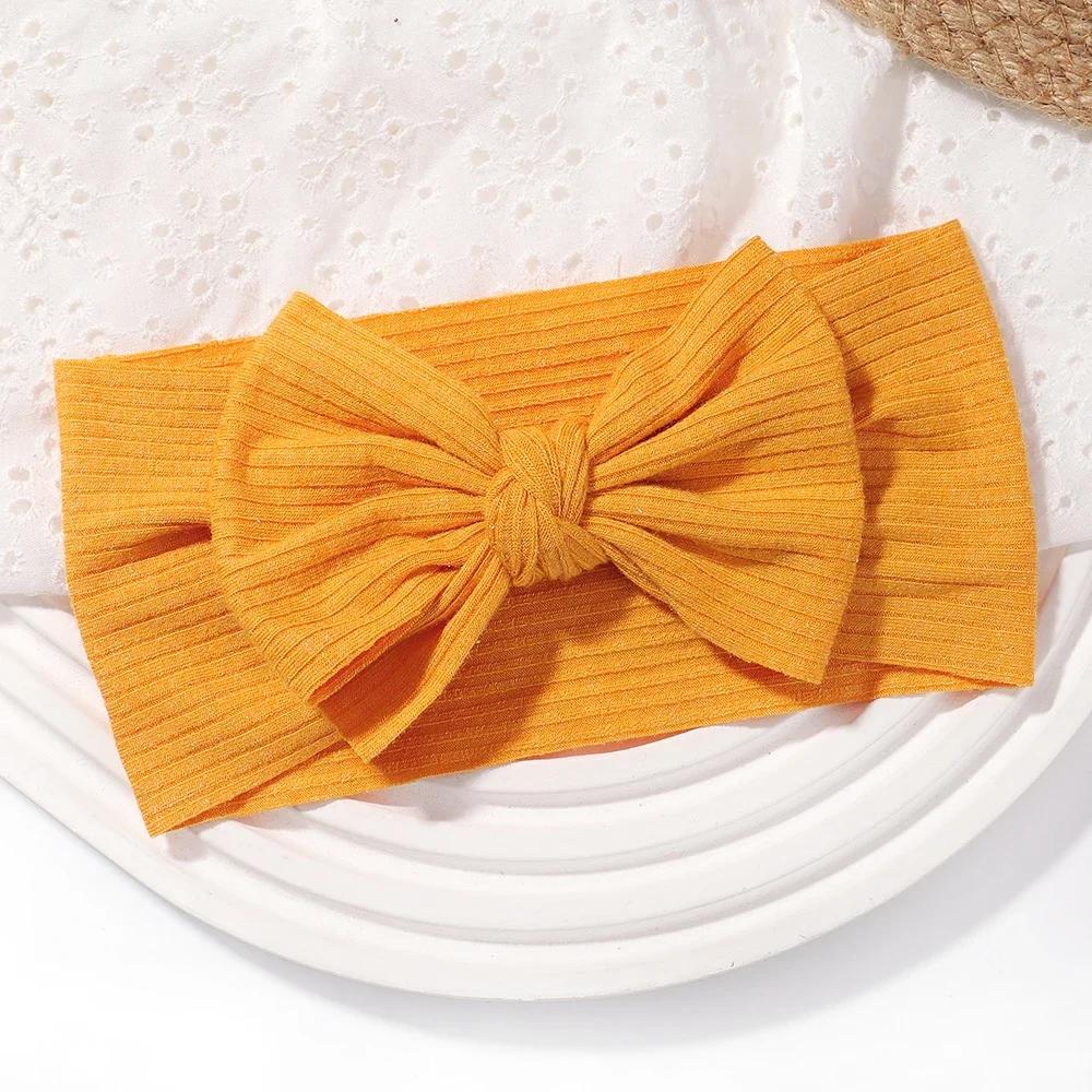 48colors Newborn Baby Headband Girls Elastic Knit Children Turban Baby Bows Soft Nylon Kids Headwear Toddler Hair Accessories