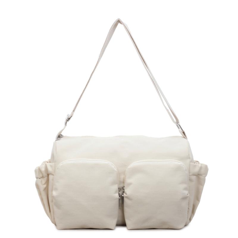 

Nyl Solid Color Zipper Shoulder Bags High Quality Sweet Small Square Bags Versatile Students Commuting Crossbody Bags бежевый