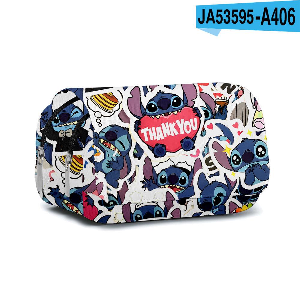 3D Digital Full-Print Schoolbag Double-Layer Flip Pencil Case Children'S Stationery Box