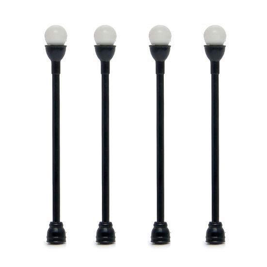 4 Peças DIY Função Casa de Bonecas Luz de Jardim Preto e Branco Lâmpada de Paisagem Miniatura Altamente Simulada Brinquedo para Criança