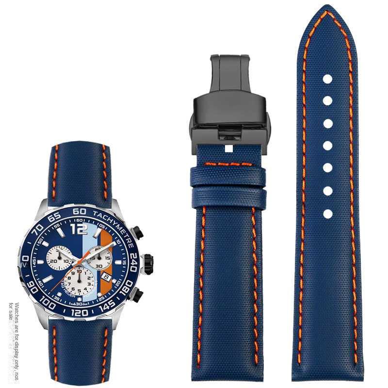 20mm 21mm 22mm 23mm Nylon Leather Bottom Watchband for Mido Helmsman M021 M005 M038 Tudor Seiko Waterproof Watch Strap